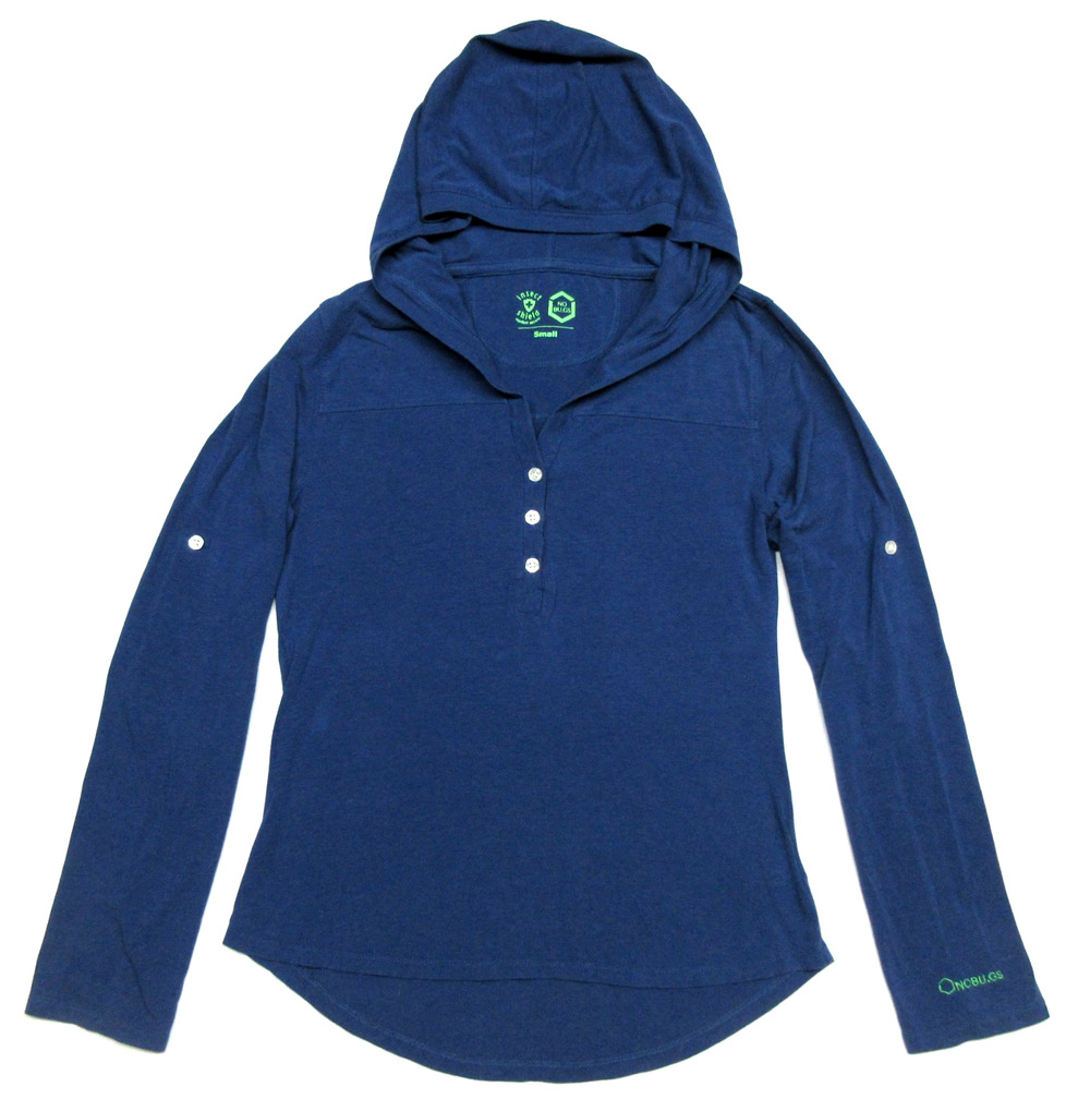 NO BUGS Womens Small Insect Shield Mosquito Blue Longsleeve Hoodie Sweatshirt